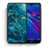 Thumbnail for Θήκη Huawei Y6 2019 Marble Blue από τη Smartfits με σχέδιο στο πίσω μέρος και μαύρο περίβλημα | Huawei Y6 2019 Marble Blue case with colorful back and black bezels