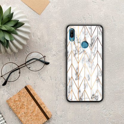 Marble Gold Geometric - Huawei Y6 2019 θήκη