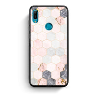 Thumbnail for 4 - Huawei Y6 2019 Hexagon Pink Marble case, cover, bumper