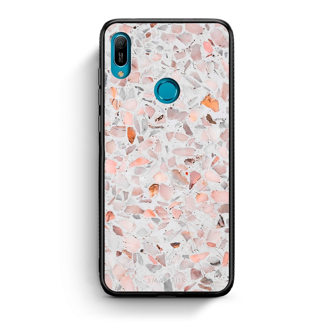 Huawei Y6 2019 Marble Terrazzo θήκη από τη Smartfits με σχέδιο στο πίσω μέρος και μαύρο περίβλημα | Smartphone case with colorful back and black bezels by Smartfits