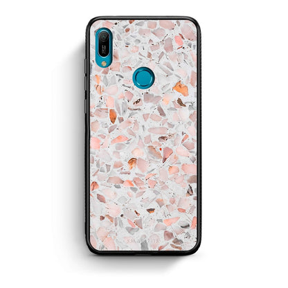 Huawei Y6 2019 Marble Terrazzo θήκη από τη Smartfits με σχέδιο στο πίσω μέρος και μαύρο περίβλημα | Smartphone case with colorful back and black bezels by Smartfits