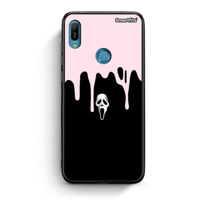 Huawei Y6 2019 Melting Halloween Mask Θήκη από τη Smartfits με σχέδιο στο πίσω μέρος και μαύρο περίβλημα | Smartphone case with colorful back and black bezels by Smartfits
