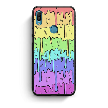 Huawei Y6 2019 Melting Rainbow θήκη από τη Smartfits με σχέδιο στο πίσω μέρος και μαύρο περίβλημα | Smartphone case with colorful back and black bezels by Smartfits