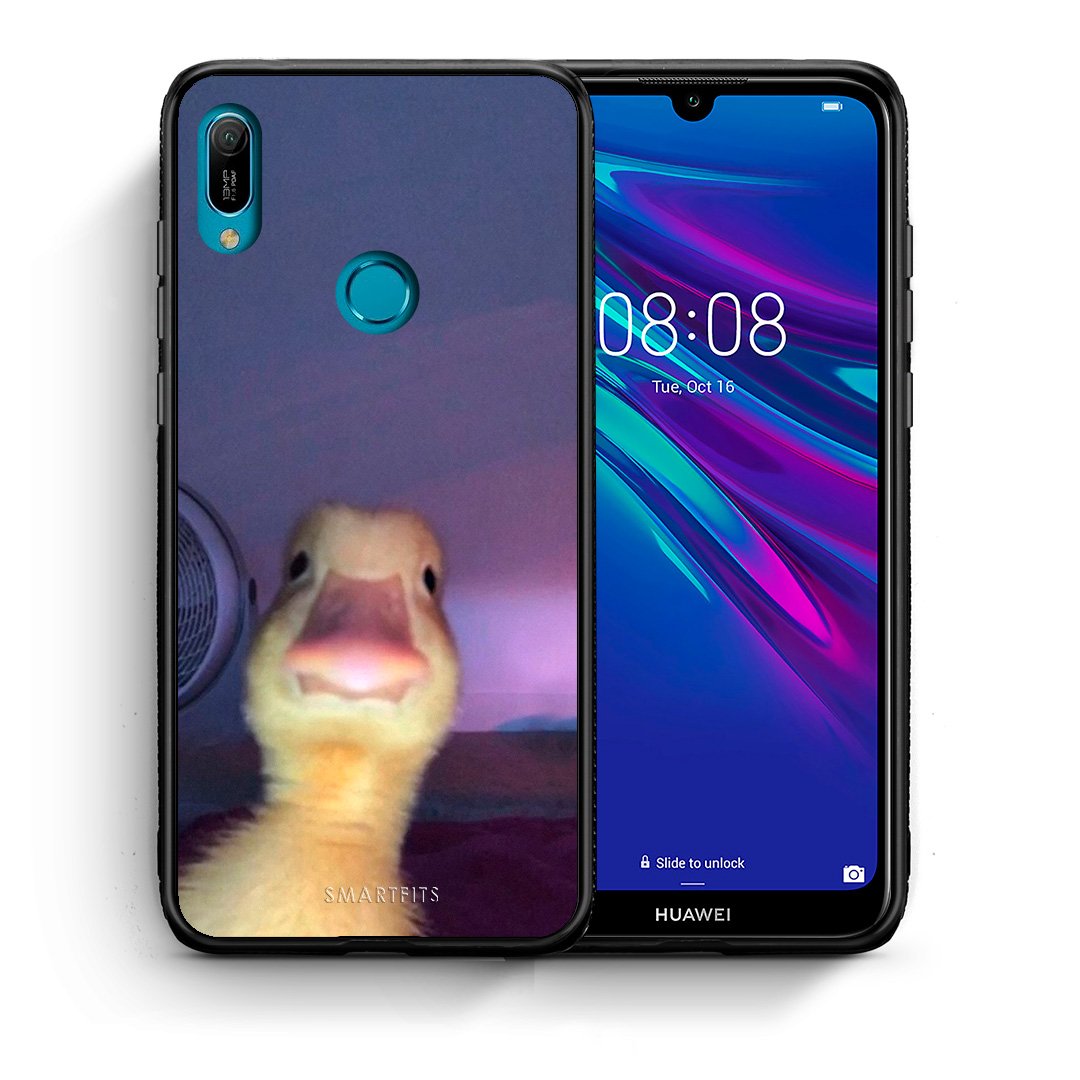 Θήκη Huawei Y6 2019 Meme Duck από τη Smartfits με σχέδιο στο πίσω μέρος και μαύρο περίβλημα | Huawei Y6 2019 Meme Duck case with colorful back and black bezels