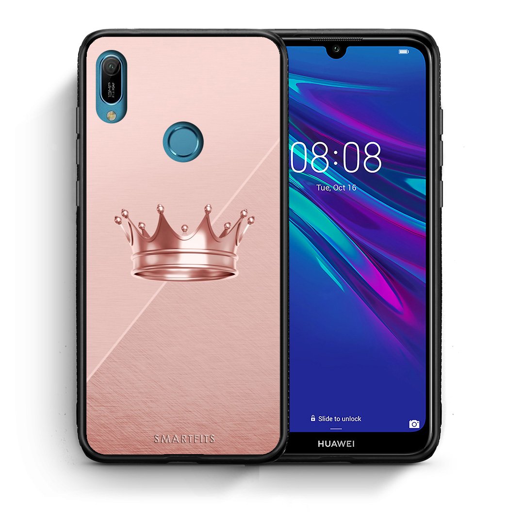 Θήκη Huawei Y6 2019 Crown Minimal από τη Smartfits με σχέδιο στο πίσω μέρος και μαύρο περίβλημα | Huawei Y6 2019 Crown Minimal case with colorful back and black bezels