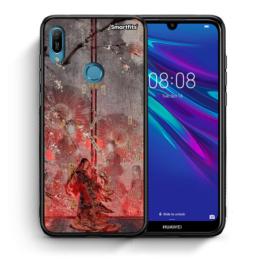 Θήκη Huawei Y6 2019 Nezuko Kamado από τη Smartfits με σχέδιο στο πίσω μέρος και μαύρο περίβλημα | Huawei Y6 2019 Nezuko Kamado case with colorful back and black bezels