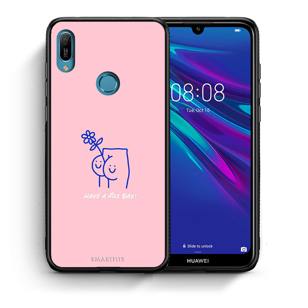 Θήκη Huawei Y6 2019 Nice Day από τη Smartfits με σχέδιο στο πίσω μέρος και μαύρο περίβλημα | Huawei Y6 2019 Nice Day case with colorful back and black bezels