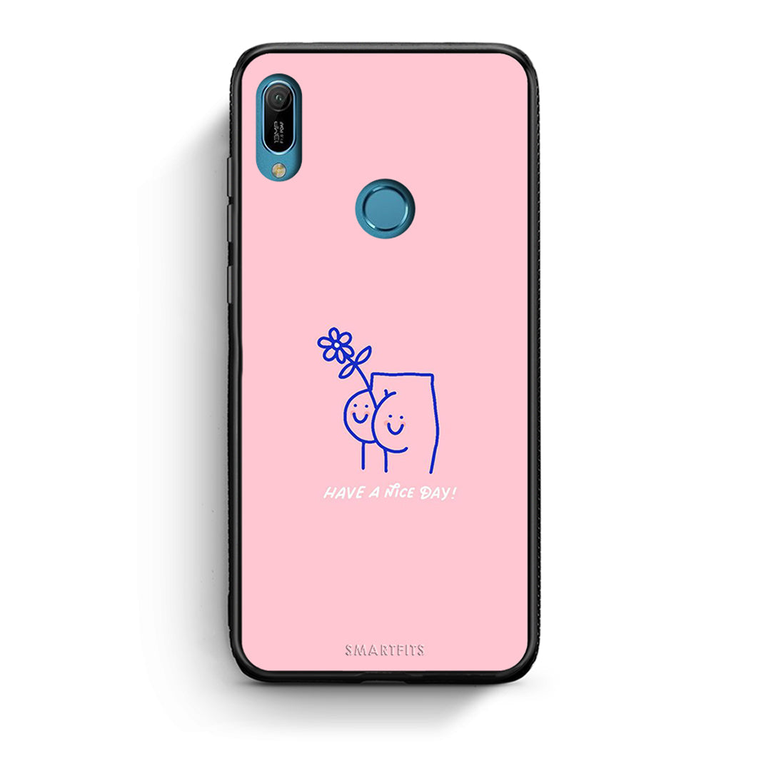 Huawei Y6 2019 Nice Day θήκη από τη Smartfits με σχέδιο στο πίσω μέρος και μαύρο περίβλημα | Smartphone case with colorful back and black bezels by Smartfits