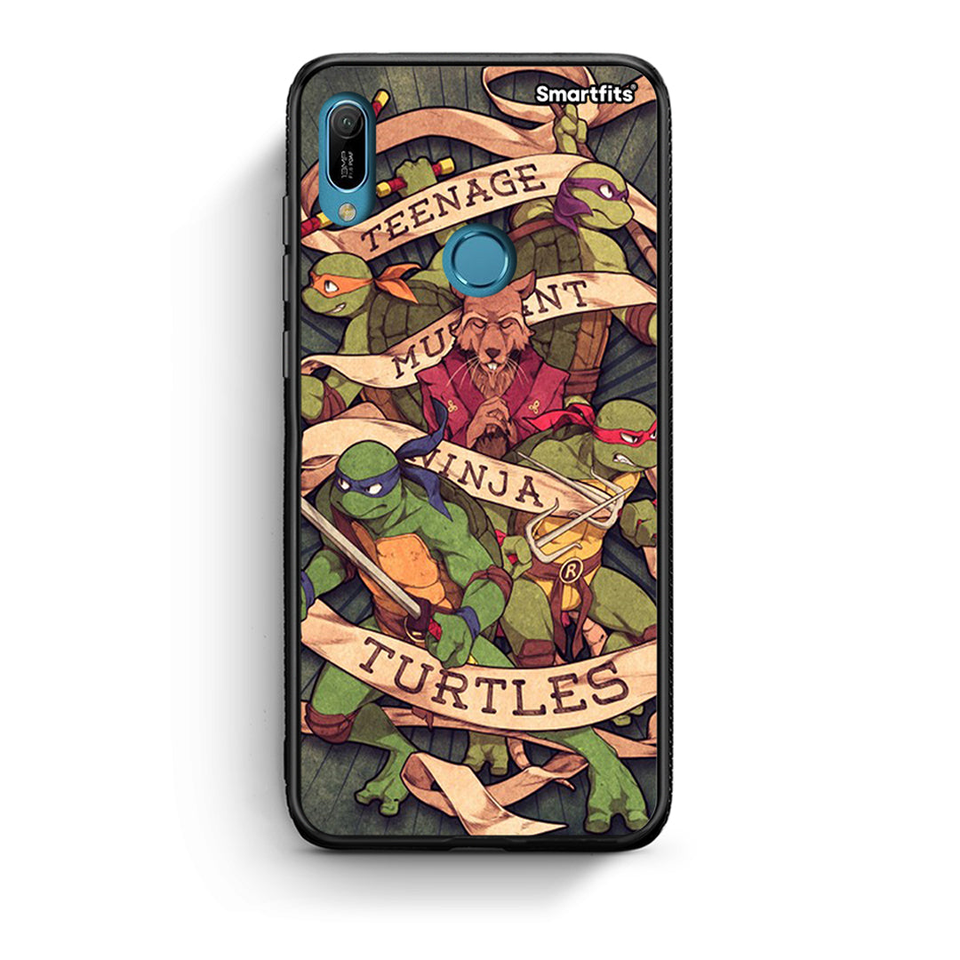 Huawei Y6 2019 Ninja Turtles θήκη από τη Smartfits με σχέδιο στο πίσω μέρος και μαύρο περίβλημα | Smartphone case with colorful back and black bezels by Smartfits
