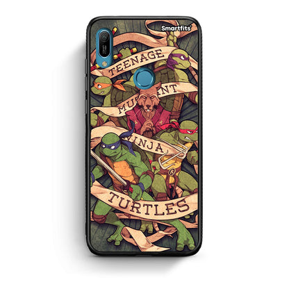 Huawei Y6 2019 Ninja Turtles θήκη από τη Smartfits με σχέδιο στο πίσω μέρος και μαύρο περίβλημα | Smartphone case with colorful back and black bezels by Smartfits