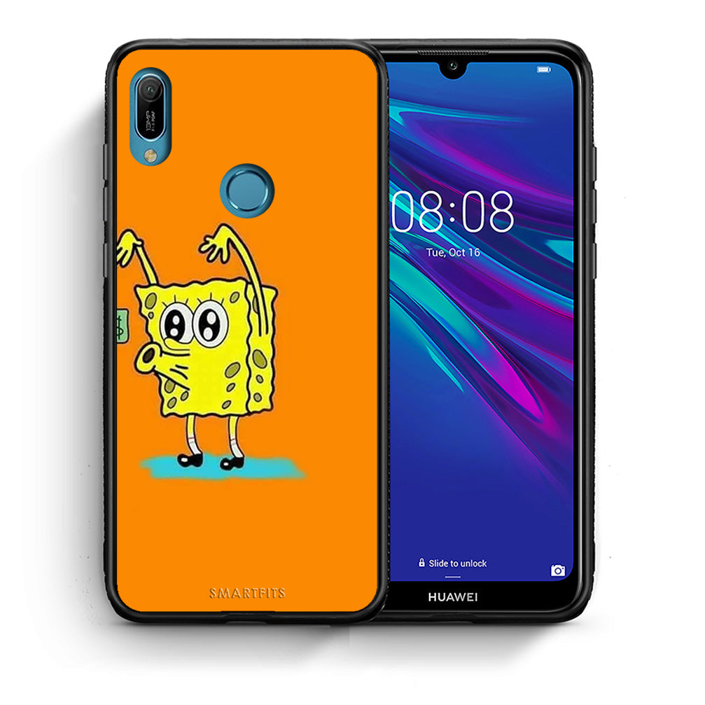 Θήκη Αγίου Βαλεντίνου Huawei Y6 2019 No Money 2 από τη Smartfits με σχέδιο στο πίσω μέρος και μαύρο περίβλημα | Huawei Y6 2019 No Money 2 case with colorful back and black bezels