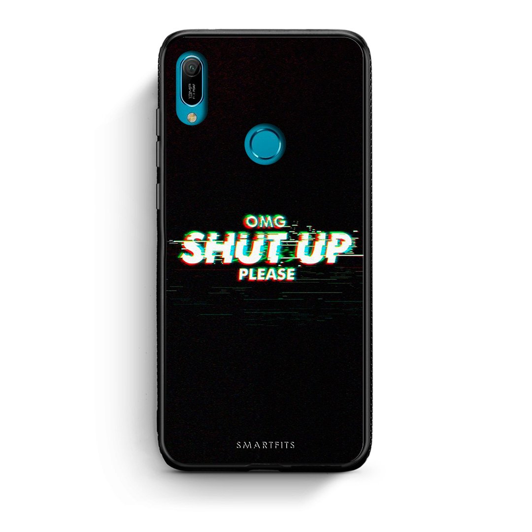 Huawei Y6 2019 OMG ShutUp θήκη από τη Smartfits με σχέδιο στο πίσω μέρος και μαύρο περίβλημα | Smartphone case with colorful back and black bezels by Smartfits