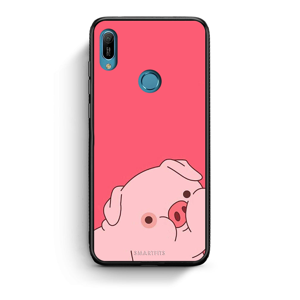 Huawei Y6 2019 Pig Love 1 Θήκη Αγίου Βαλεντίνου από τη Smartfits με σχέδιο στο πίσω μέρος και μαύρο περίβλημα | Smartphone case with colorful back and black bezels by Smartfits
