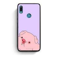 Thumbnail for Huawei Y6 2019 Pig Love 2 Θήκη Αγίου Βαλεντίνου από τη Smartfits με σχέδιο στο πίσω μέρος και μαύρο περίβλημα | Smartphone case with colorful back and black bezels by Smartfits