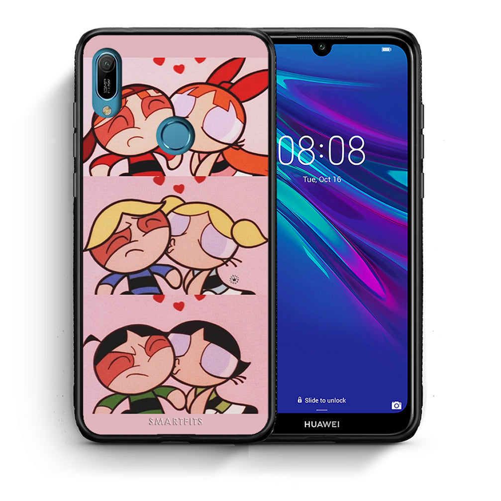 Θήκη Αγίου Βαλεντίνου Huawei Y6 2019 Puff Love από τη Smartfits με σχέδιο στο πίσω μέρος και μαύρο περίβλημα | Huawei Y6 2019 Puff Love case with colorful back and black bezels