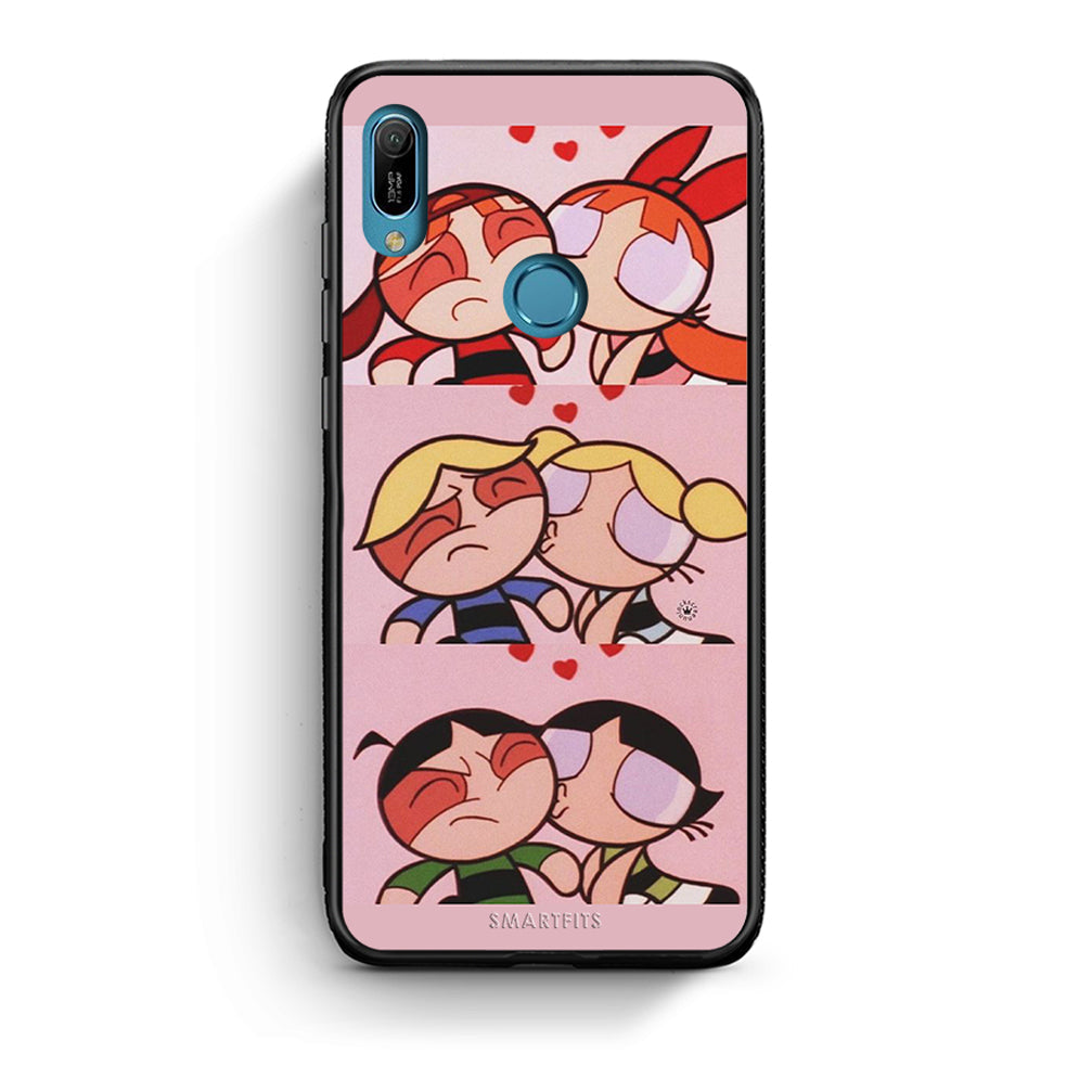 Huawei Y6 2019 Puff Love Θήκη Αγίου Βαλεντίνου από τη Smartfits με σχέδιο στο πίσω μέρος και μαύρο περίβλημα | Smartphone case with colorful back and black bezels by Smartfits