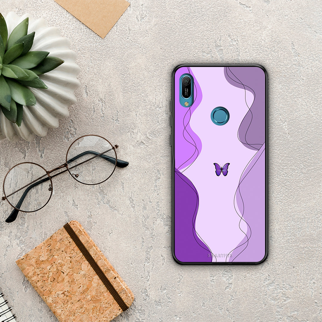 Purple Mariposa - Huawei Y6 2019 θήκη