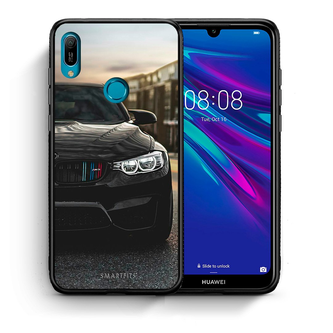 Θήκη Huawei Y6 2019 M3 Racing από τη Smartfits με σχέδιο στο πίσω μέρος και μαύρο περίβλημα | Huawei Y6 2019 M3 Racing case with colorful back and black bezels