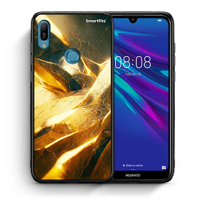 Θήκη Huawei Y6 2019 Real Gold από τη Smartfits με σχέδιο στο πίσω μέρος και μαύρο περίβλημα | Huawei Y6 2019 Real Gold case with colorful back and black bezels
