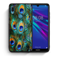 Thumbnail for Θήκη Huawei Y6 2019 Real Peacock Feathers από τη Smartfits με σχέδιο στο πίσω μέρος και μαύρο περίβλημα | Huawei Y6 2019 Real Peacock Feathers case with colorful back and black bezels