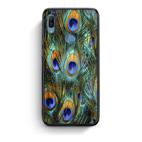 Thumbnail for Huawei Y6 2019 Real Peacock Feathers θήκη από τη Smartfits με σχέδιο στο πίσω μέρος και μαύρο περίβλημα | Smartphone case with colorful back and black bezels by Smartfits