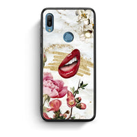 Thumbnail for Huawei Y6 2019 Red Lips θήκη από τη Smartfits με σχέδιο στο πίσω μέρος και μαύρο περίβλημα | Smartphone case with colorful back and black bezels by Smartfits