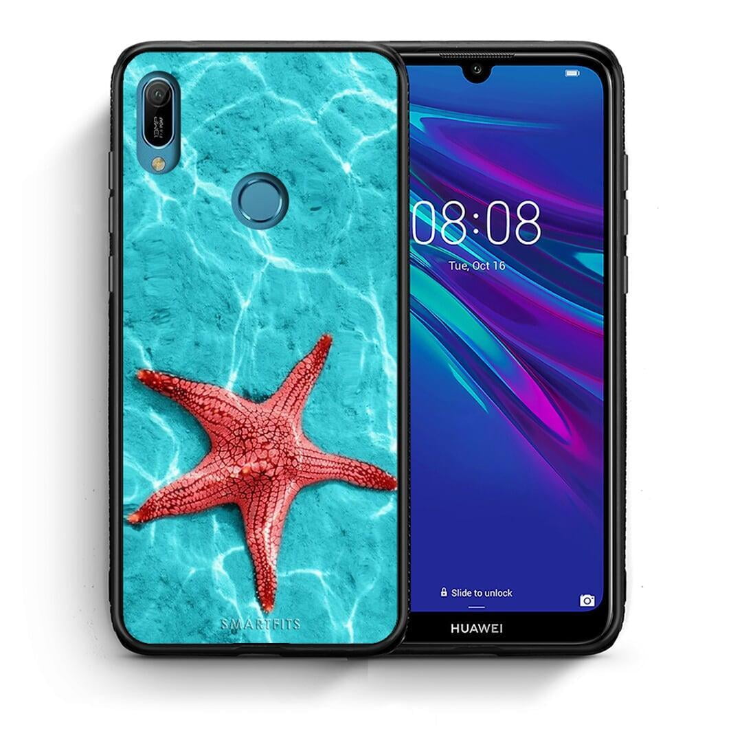 Θήκη Huawei Y6 2019 Red Starfish από τη Smartfits με σχέδιο στο πίσω μέρος και μαύρο περίβλημα | Huawei Y6 2019 Red Starfish case with colorful back and black bezels