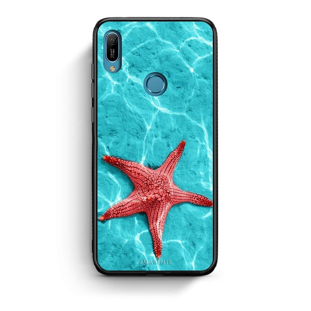 Huawei Y6 2019 Red Starfish Θήκη από τη Smartfits με σχέδιο στο πίσω μέρος και μαύρο περίβλημα | Smartphone case with colorful back and black bezels by Smartfits