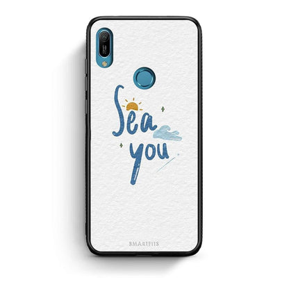Huawei Y6 2019 Sea You Θήκη από τη Smartfits με σχέδιο στο πίσω μέρος και μαύρο περίβλημα | Smartphone case with colorful back and black bezels by Smartfits