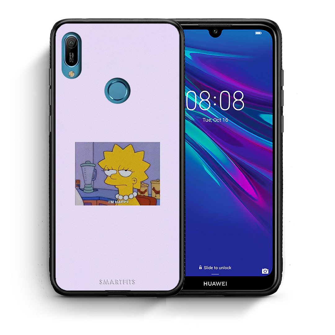Θήκη Huawei Y6 2019 So Happy από τη Smartfits με σχέδιο στο πίσω μέρος και μαύρο περίβλημα | Huawei Y6 2019 So Happy case with colorful back and black bezels