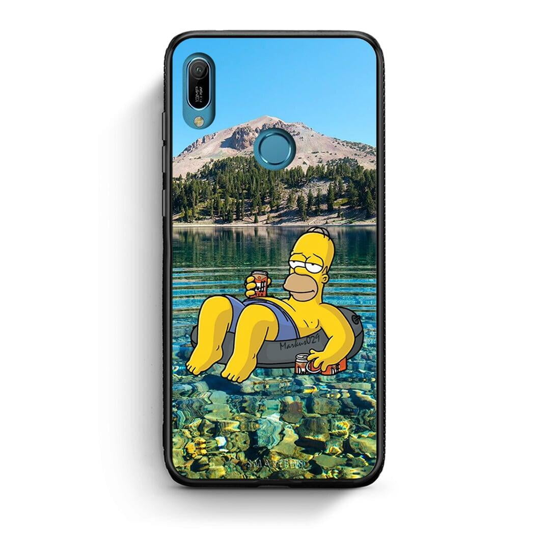 Huawei Y6 2019 Summer Happiness Θήκη από τη Smartfits με σχέδιο στο πίσω μέρος και μαύρο περίβλημα | Smartphone case with colorful back and black bezels by Smartfits