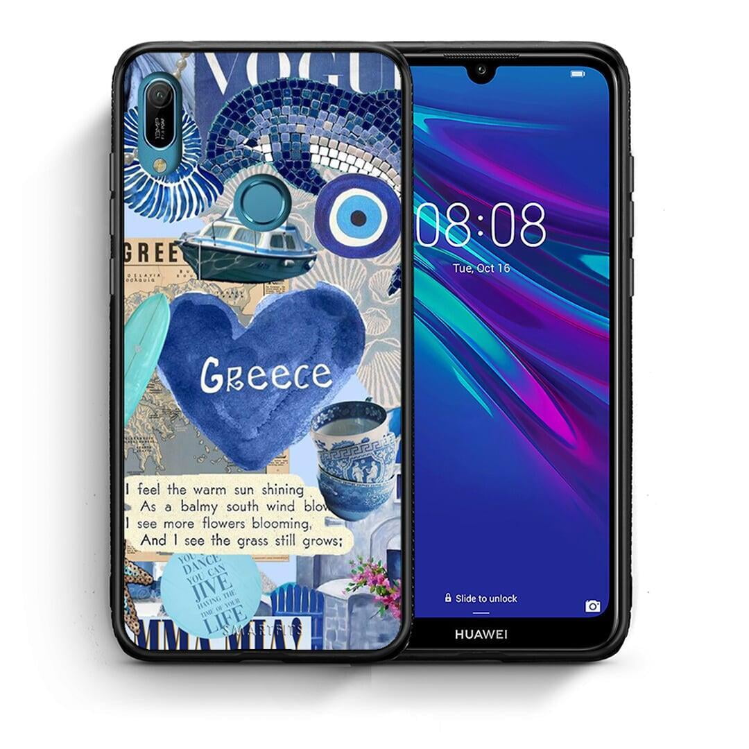 Θήκη Huawei Y6 2019 Summer In Greece από τη Smartfits με σχέδιο στο πίσω μέρος και μαύρο περίβλημα | Huawei Y6 2019 Summer In Greece case with colorful back and black bezels