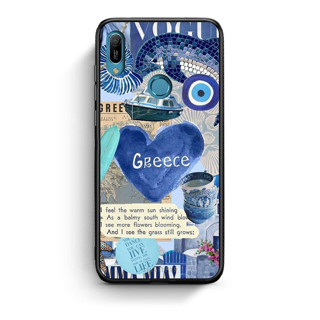 Huawei Y6 2019 Summer In Greece Θήκη από τη Smartfits με σχέδιο στο πίσω μέρος και μαύρο περίβλημα | Smartphone case with colorful back and black bezels by Smartfits