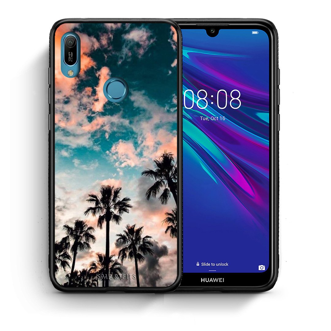 Θήκη Huawei Y6 2019 Sky Summer από τη Smartfits με σχέδιο στο πίσω μέρος και μαύρο περίβλημα | Huawei Y6 2019 Sky Summer case with colorful back and black bezels