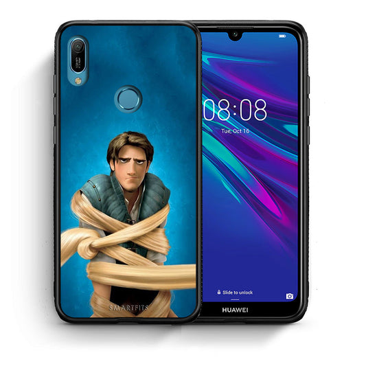 Θήκη Αγίου Βαλεντίνου Huawei Y6 2019 Tangled 1 από τη Smartfits με σχέδιο στο πίσω μέρος και μαύρο περίβλημα | Huawei Y6 2019 Tangled 1 case with colorful back and black bezels
