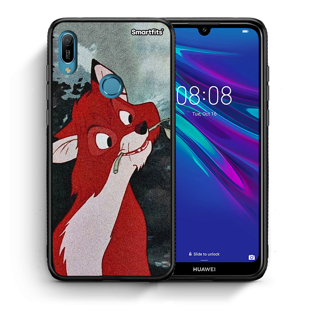 Θήκη Huawei Y6 2019 Tod And Vixey Love 1 από τη Smartfits με σχέδιο στο πίσω μέρος και μαύρο περίβλημα | Huawei Y6 2019 Tod And Vixey Love 1 case with colorful back and black bezels