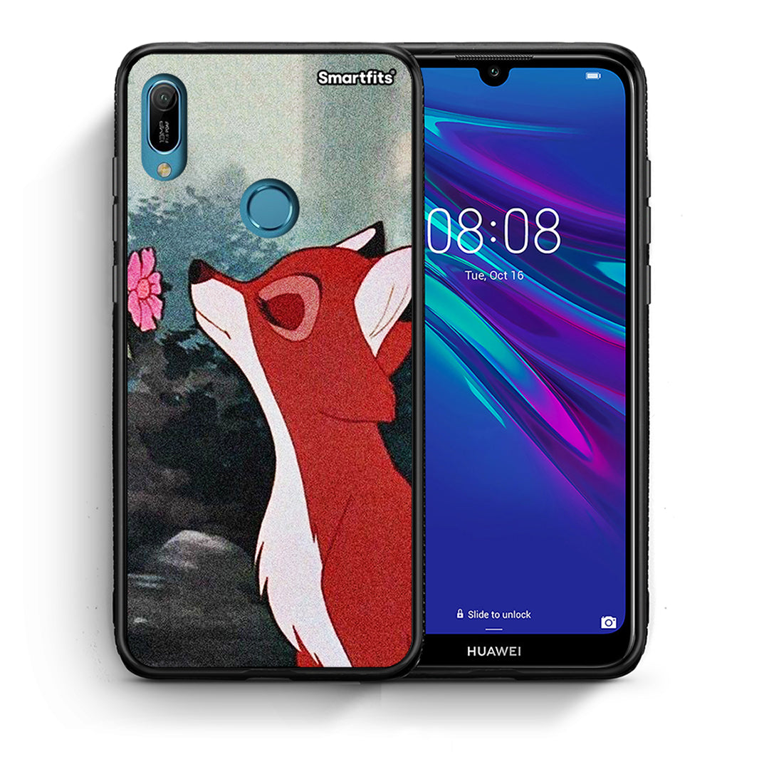 Θήκη Huawei Y6 2019 Tod And Vixey Love 2 από τη Smartfits με σχέδιο στο πίσω μέρος και μαύρο περίβλημα | Huawei Y6 2019 Tod And Vixey Love 2 case with colorful back and black bezels