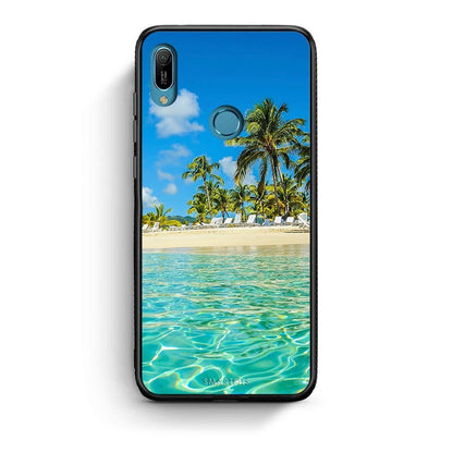 Huawei Y6 2019 Tropical Vibes Θήκη από τη Smartfits με σχέδιο στο πίσω μέρος και μαύρο περίβλημα | Smartphone case with colorful back and black bezels by Smartfits