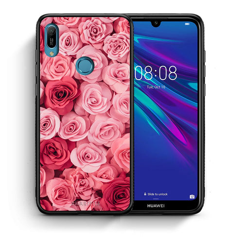 Θήκη Huawei Y6 2019 RoseGarden Valentine από τη Smartfits με σχέδιο στο πίσω μέρος και μαύρο περίβλημα | Huawei Y6 2019 RoseGarden Valentine case with colorful back and black bezels