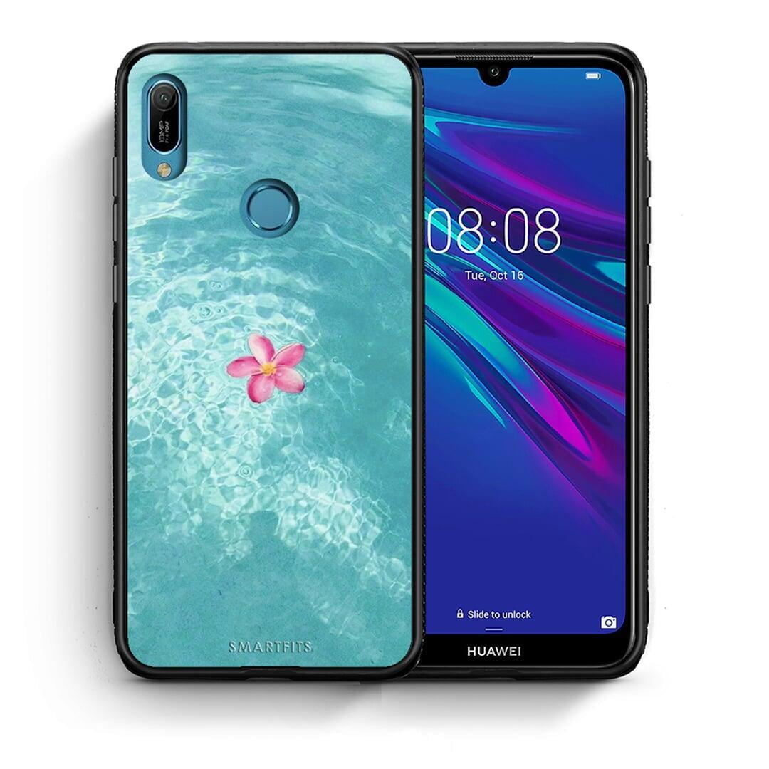 Θήκη Huawei Y6 2019 Water Flower από τη Smartfits με σχέδιο στο πίσω μέρος και μαύρο περίβλημα | Huawei Y6 2019 Water Flower case with colorful back and black bezels