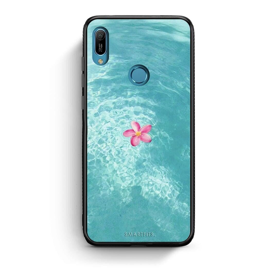 Huawei Y6 2019 Water Flower Θήκη από τη Smartfits με σχέδιο στο πίσω μέρος και μαύρο περίβλημα | Smartphone case with colorful back and black bezels by Smartfits