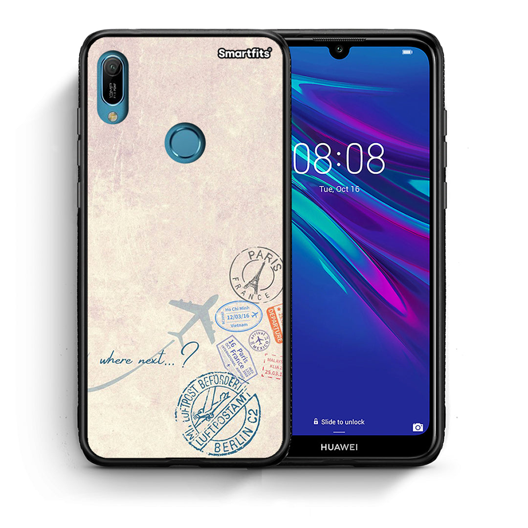 Θήκη Huawei Y6 2019 Where Next από τη Smartfits με σχέδιο στο πίσω μέρος και μαύρο περίβλημα | Huawei Y6 2019 Where Next case with colorful back and black bezels