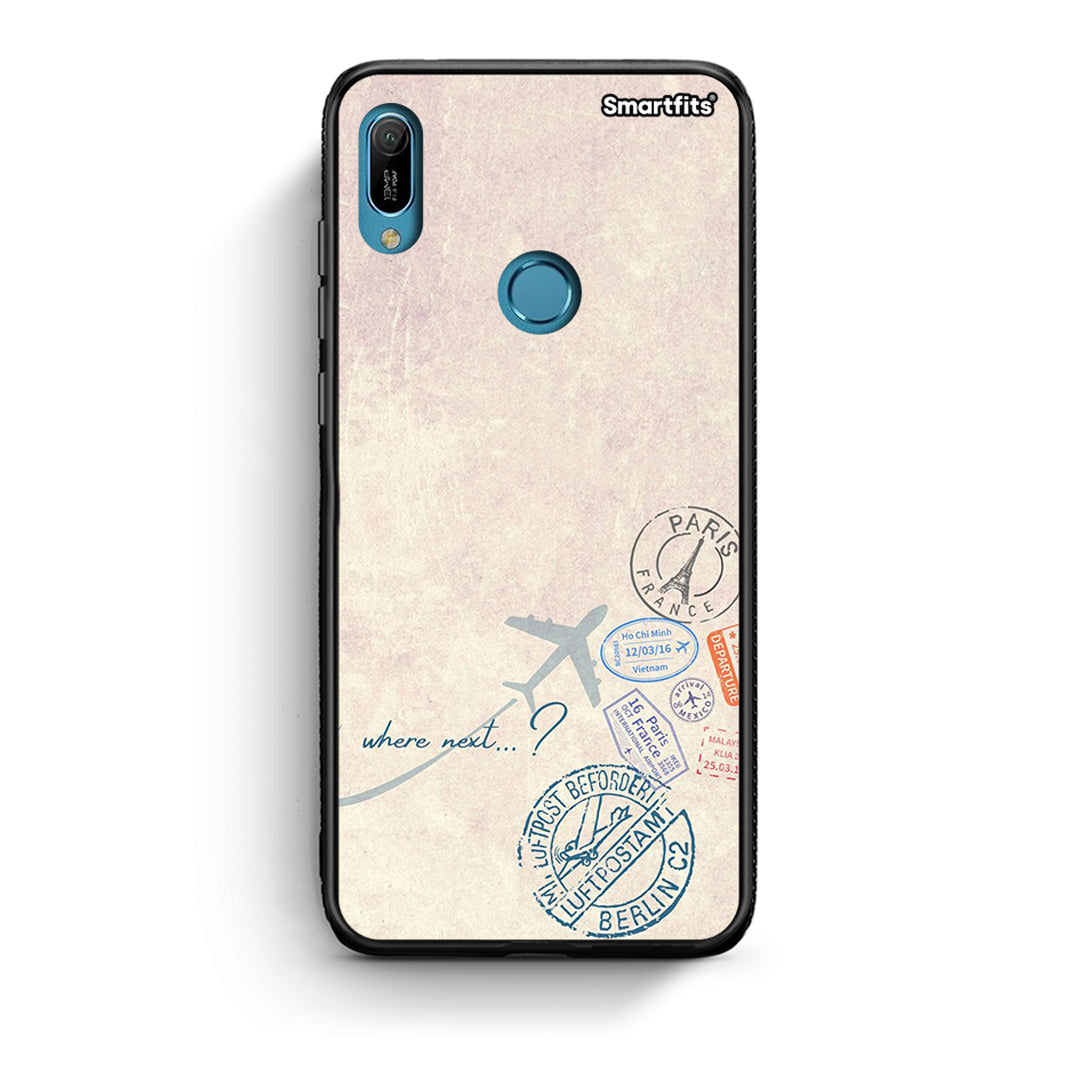 Huawei Y6 2019 Where Next Θήκη από τη Smartfits με σχέδιο στο πίσω μέρος και μαύρο περίβλημα | Smartphone case with colorful back and black bezels by Smartfits