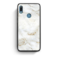 Thumbnail for Huawei Y6 2019 White Gold Marble θήκη από τη Smartfits με σχέδιο στο πίσω μέρος και μαύρο περίβλημα | Smartphone case with colorful back and black bezels by Smartfits