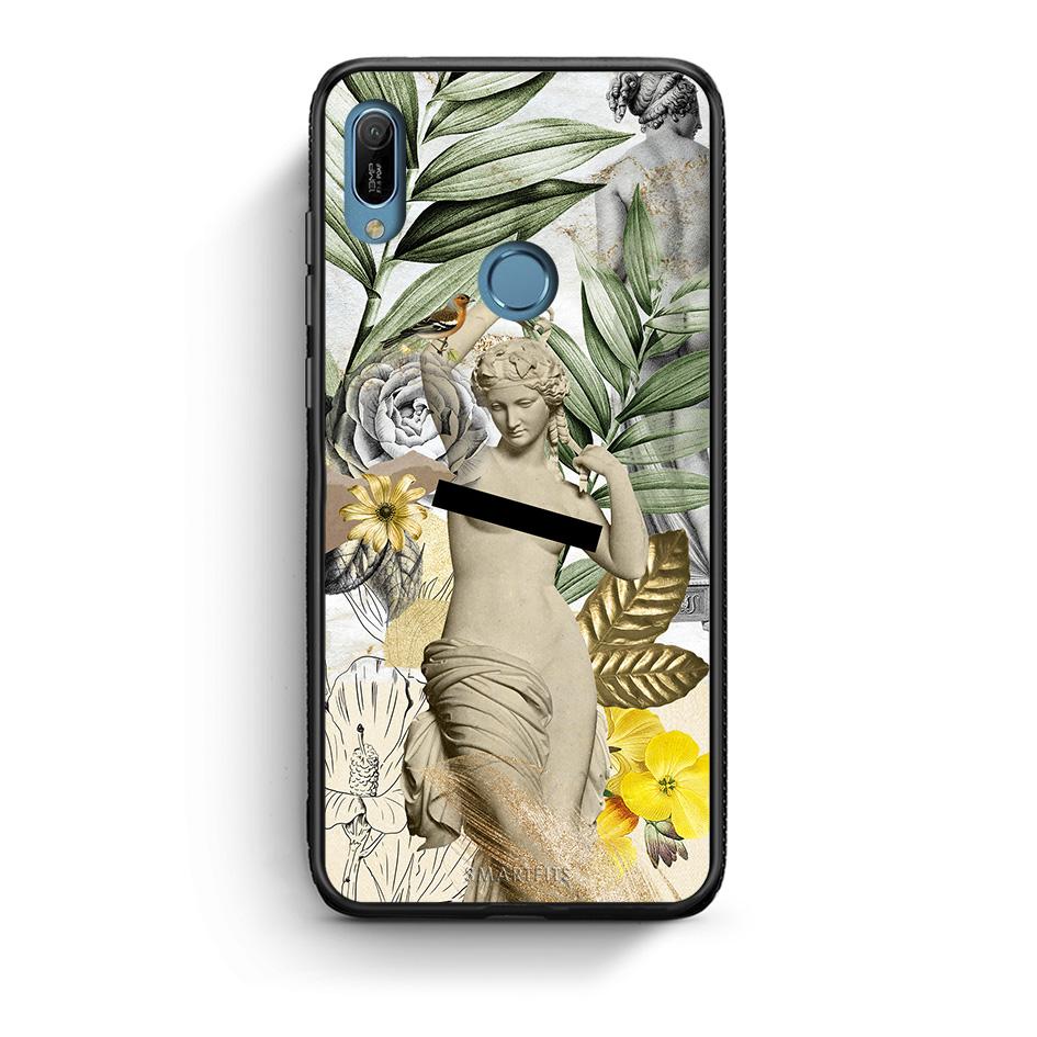 Huawei Y6 2019 Woman Statue θήκη από τη Smartfits με σχέδιο στο πίσω μέρος και μαύρο περίβλημα | Smartphone case with colorful back and black bezels by Smartfits