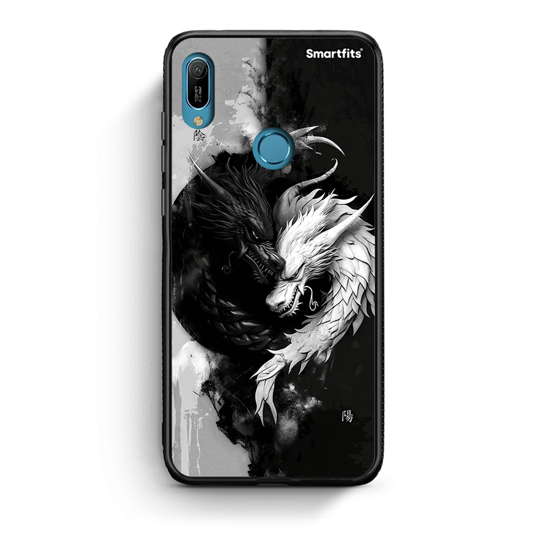 Huawei Y6 2019 Yin Yang Θήκη από τη Smartfits με σχέδιο στο πίσω μέρος και μαύρο περίβλημα | Smartphone case with colorful back and black bezels by Smartfits