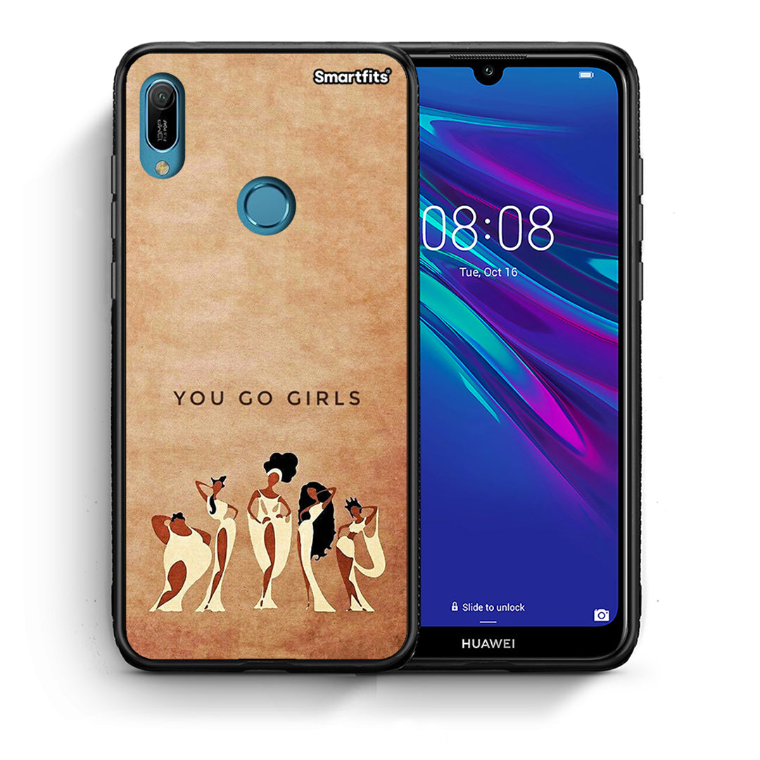 Θήκη Huawei Y6 2019 You Go Girl από τη Smartfits με σχέδιο στο πίσω μέρος και μαύρο περίβλημα | Huawei Y6 2019 You Go Girl case with colorful back and black bezels
