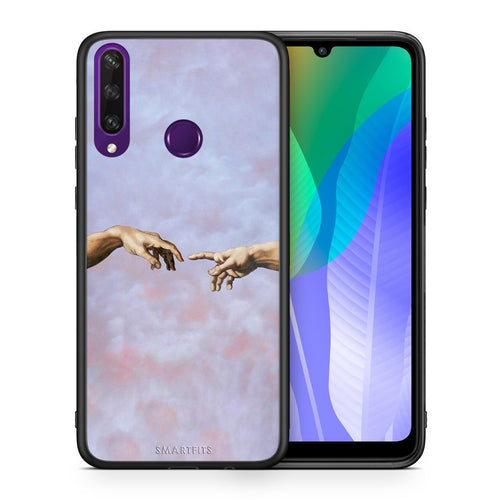 Θήκη Huawei Y6p Adam Hand από τη Smartfits με σχέδιο στο πίσω μέρος και μαύρο περίβλημα | Huawei Y6p Adam Hand case with colorful back and black bezels