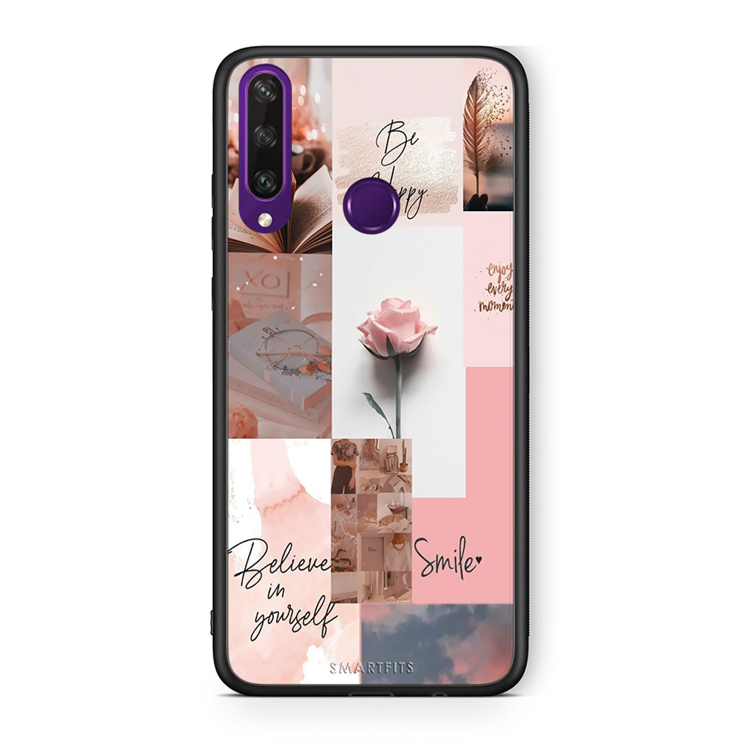 Huawei Y6p Aesthetic Collage θήκη από τη Smartfits με σχέδιο στο πίσω μέρος και μαύρο περίβλημα | Smartphone case with colorful back and black bezels by Smartfits