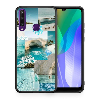 Θήκη Huawei Y6p Aesthetic Summer από τη Smartfits με σχέδιο στο πίσω μέρος και μαύρο περίβλημα | Huawei Y6p Aesthetic Summer case with colorful back and black bezels